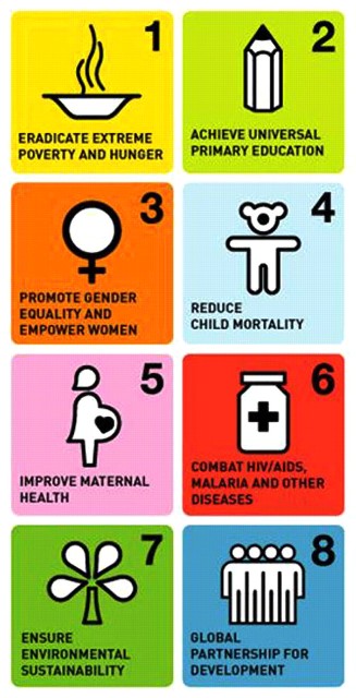 The Millenium Development Goals are set to complete in 2015 - Rahulkepapa, Licensed under CC BY-SA 3.0 via Wikimedia Commons - http://commons.wikimedia.org/wiki/File:MDGs.jpg#mediaviewer/File:MDGs.jpg davis-dibley-MDG-pic